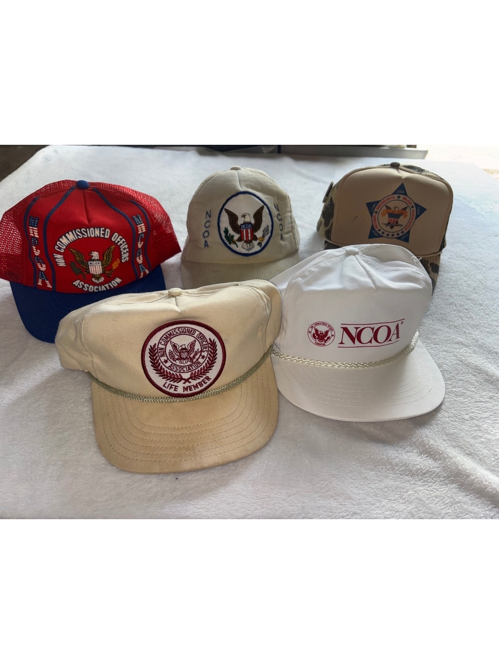 5 Vintage NCOA Trucker Hats Snapback Cap K-Products Camo